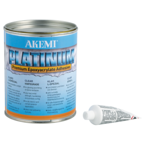 AKEMI Platinum P+ L-Special skaidrūs epoksiakrilato klijai akmeniui 1000 ml su kietikliu